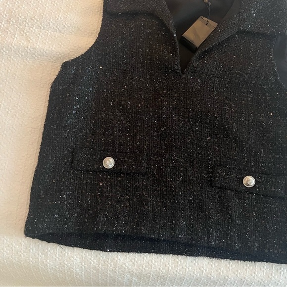 Maje Sequin Tweed Top- Size 1; New with Tags - Picture 6 of 8